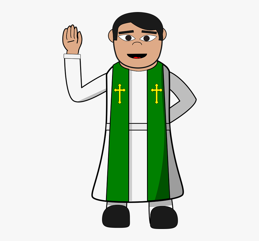 Pastor, Priest, Christian, Cartoon, Clip-art, Robe - Priest Clipart, HD Png Download, Free Download