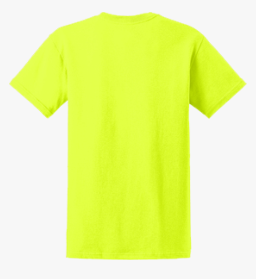 Safety Green Short Sleeve T Shirt Back - Active Shirt, HD Png Download, Free Download