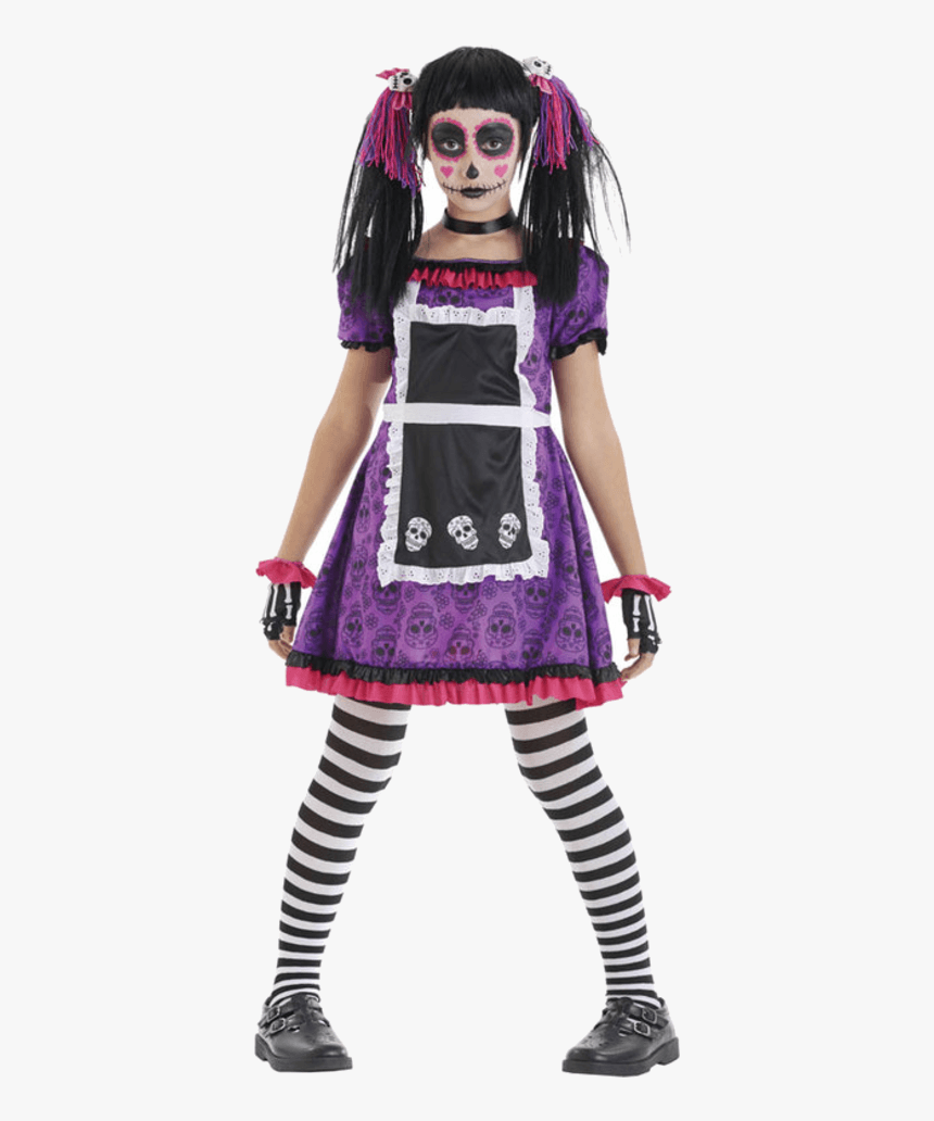 Day Of The Dead Doll Costume Kids, HD Png Download, Free Download