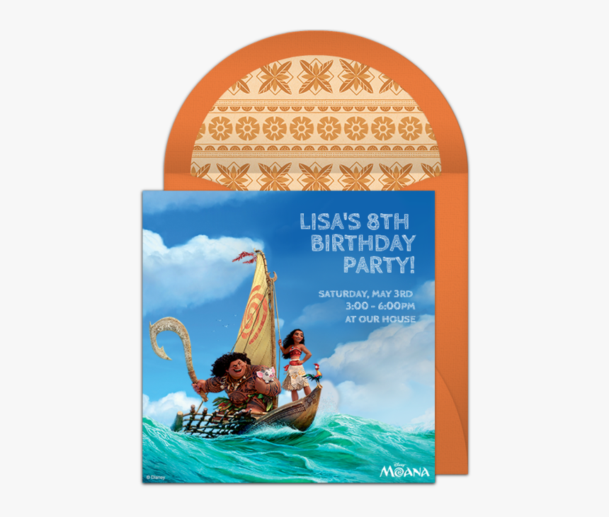 Moana Birthday Invitations Online, HD Png Download, Free Download