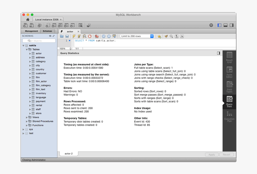 Content Is Described In The Surrounding Text - Mysql Workbench Column Statistics, HD Png Download, Free Download