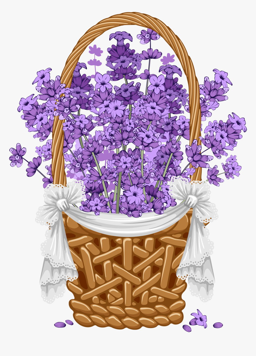 Цветы Lavender Garden, Lavender Flowers, Lavander, - Lavender Flower Basket Clipart, HD Png Download, Free Download