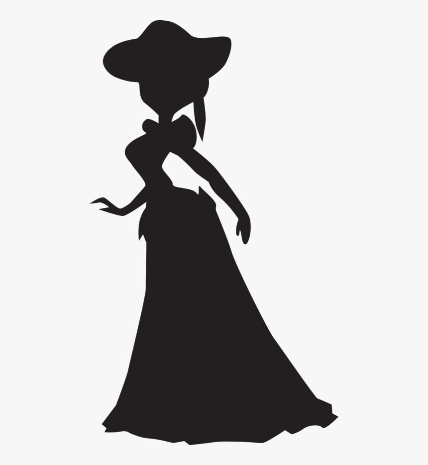 Silhouette Of Woman Lady Lady In A Ballroom Dress - Lady In Dress Silhouette, HD Png Download, Free Download