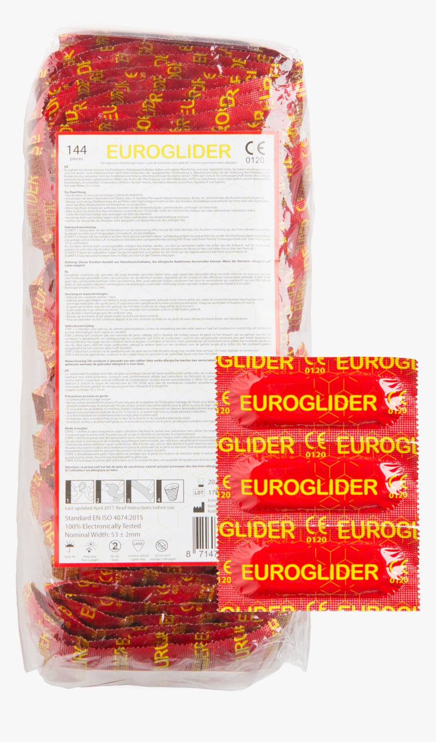 Euroglider Condoms - Condooms Rode Verpakking, HD Png Download, Free Download