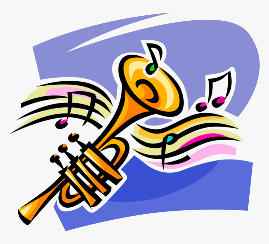 Vector Illustration Of Trumpet Horn Brass Musical Instrument - Clip Art Jazz Instruments, HD Png Download, Free Download