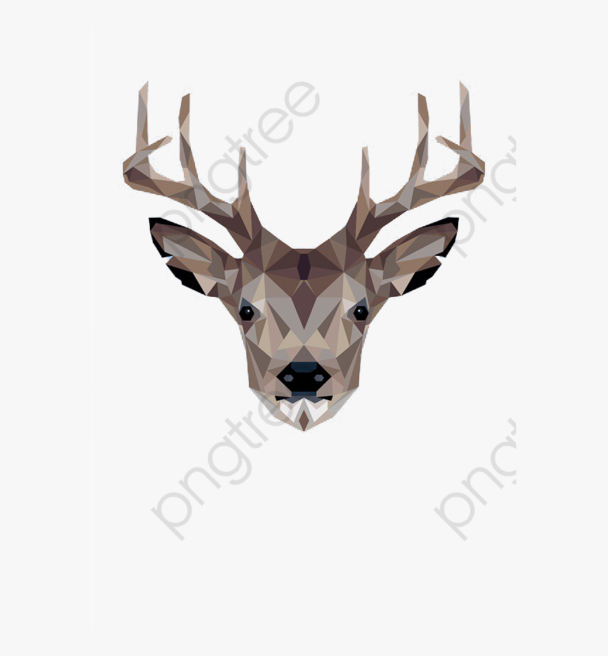 Deer Head Png - 色 块 动物, Transparent Png, Free Download