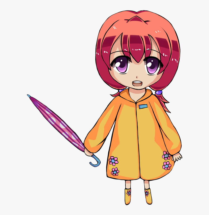 Raincoat Drawing Cute - Rain Coat On Anime, HD Png Download, Free Download