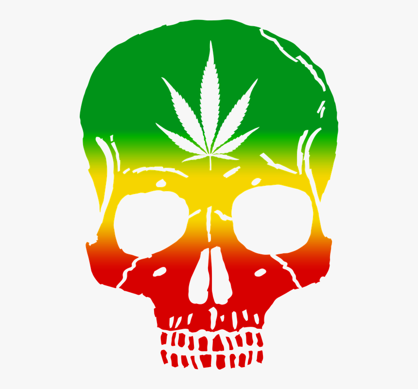 Rasta, Skull, Cannabis, Rastafarian, Weed, Reggae - Cannabis Bob Marley, HD Png Download, Free Download