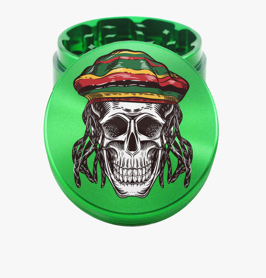 Rasta Skull Grinder - Calavera Rasta, HD Png Download, Free Download