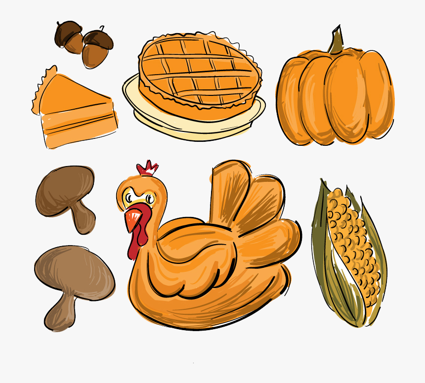 Thanksgiving Dinner Drawing At Getdrawings - Draw Cartoon Thanksgiving Dinner, HD Png Download, Free Download