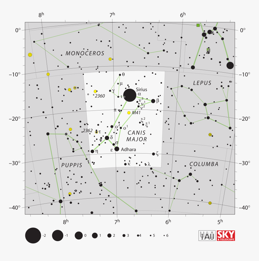 Canis Major Constellation Map, HD Png Download, Free Download