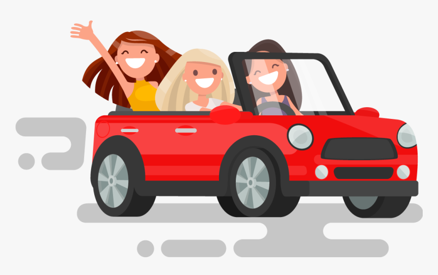 Car With Driver And Passenger Png Free - Car With Passengers Clipart, Transparent Png, Free Download