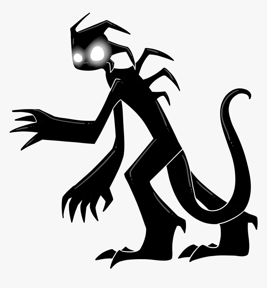 Monster Silhouette Clip Art - Drawing Monster Black And White, HD Png Download, Free Download