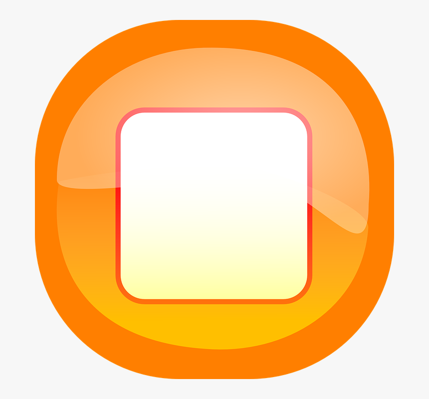 Stop, Action, Player, Sign, Symbol, Icon, Button - Square In Clear Circle Orange Png Icon, Transparent Png, Free Download