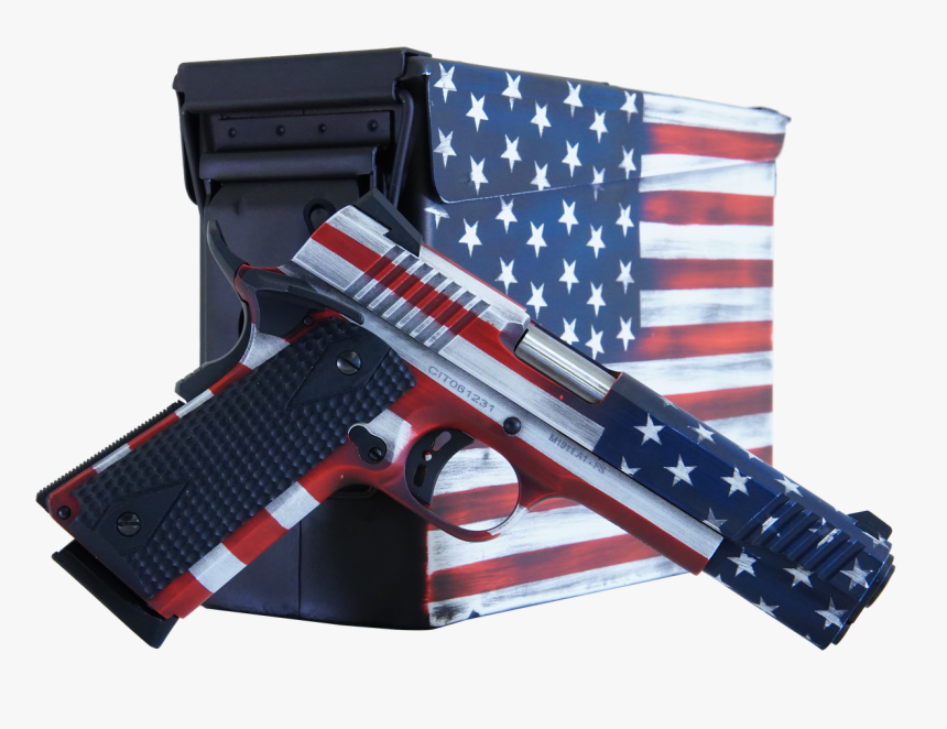 Citadel M-1911 With Ammo Can 45 Acp, - Citadel 1911 American Flag, HD Png Download, Free Download
