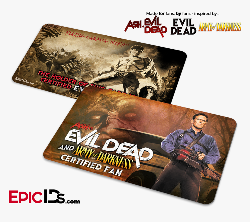 Ash Vs Evil Dead & Army Of Darkness Certified Fan Card"
 - Graphic Design, HD Png Download, Free Download