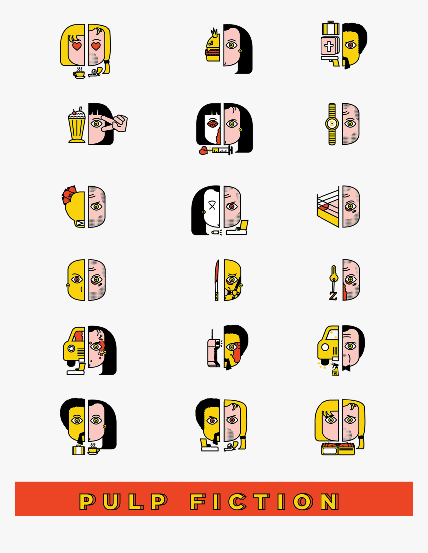 Pulp Fiction Icons, HD Png Download, Free Download