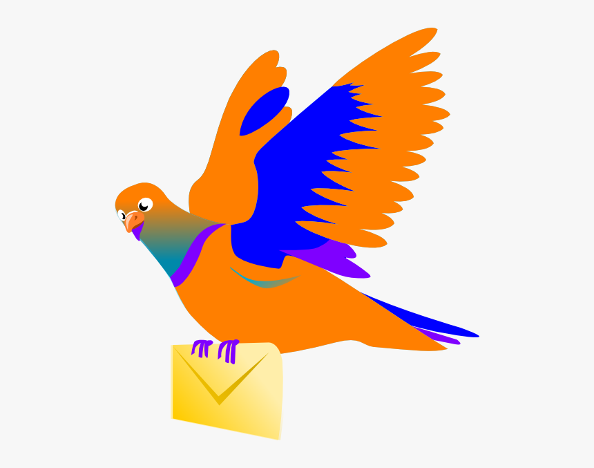 Email Message Bird Svg Clip Arts - Bird Flying Clipart Png, Transparent Png, Free Download