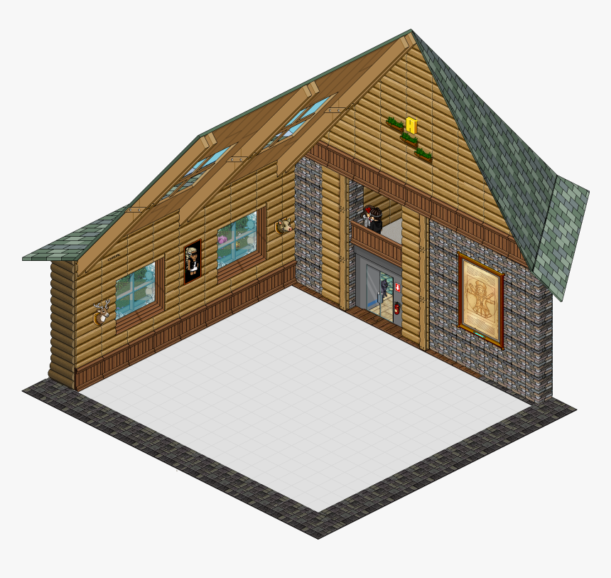 Kisspng Habbo House Room Hall Roof Tentacion 5b33f74c427243 - Cabin Habbo, Transparent Png, Free Download