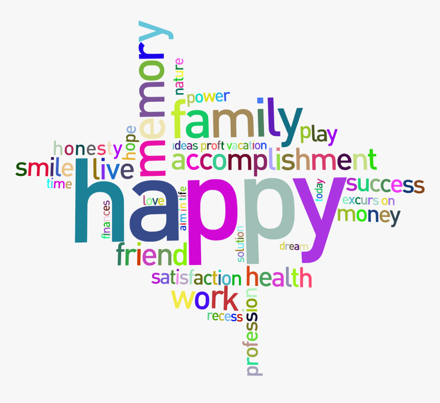 Prismatic Happy Family Word Cloud No Background Clip - Graphic Design, HD Png Download, Free Download