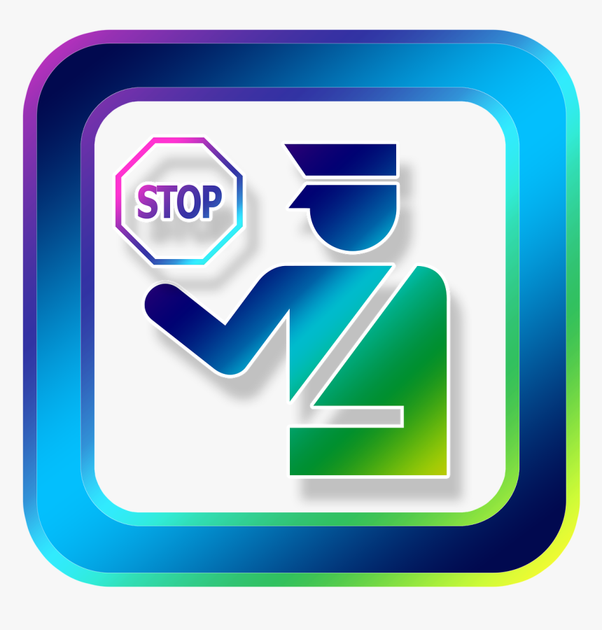 Icon, Stop, Cop, Id, Id Card Control, Entry, Customs - Symbol For Immigration, HD Png Download, Free Download