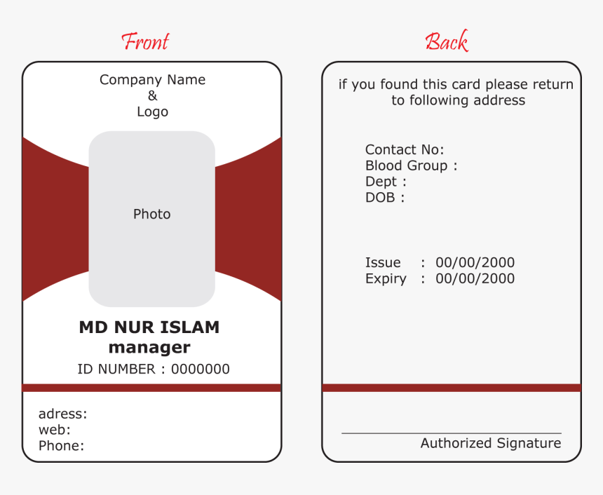 Id Card Back Side Content, HD Png Download, Free Download