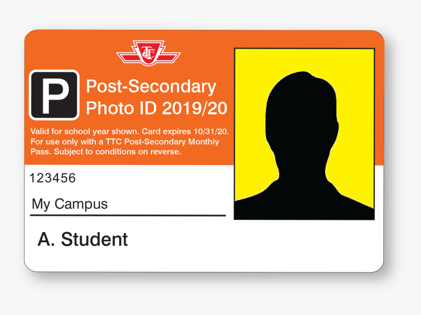 Post Secondary School Id Card - Ttc Post Secondary Id, HD Png Download, Free Download