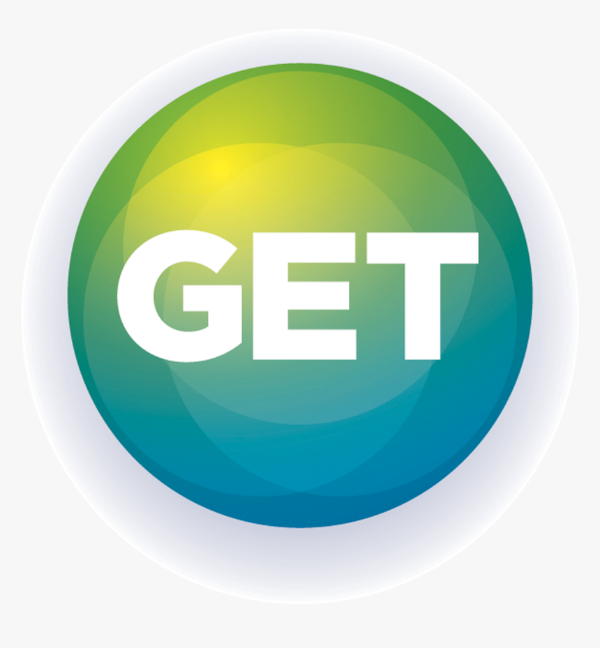 G E T Text Logo Surrounded By A Blue And Green Circle - Circle, HD Png Download, Free Download