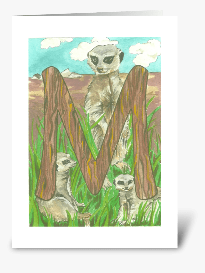 M For Meerkat Greeting Card - Meerkat, HD Png Download, Free Download