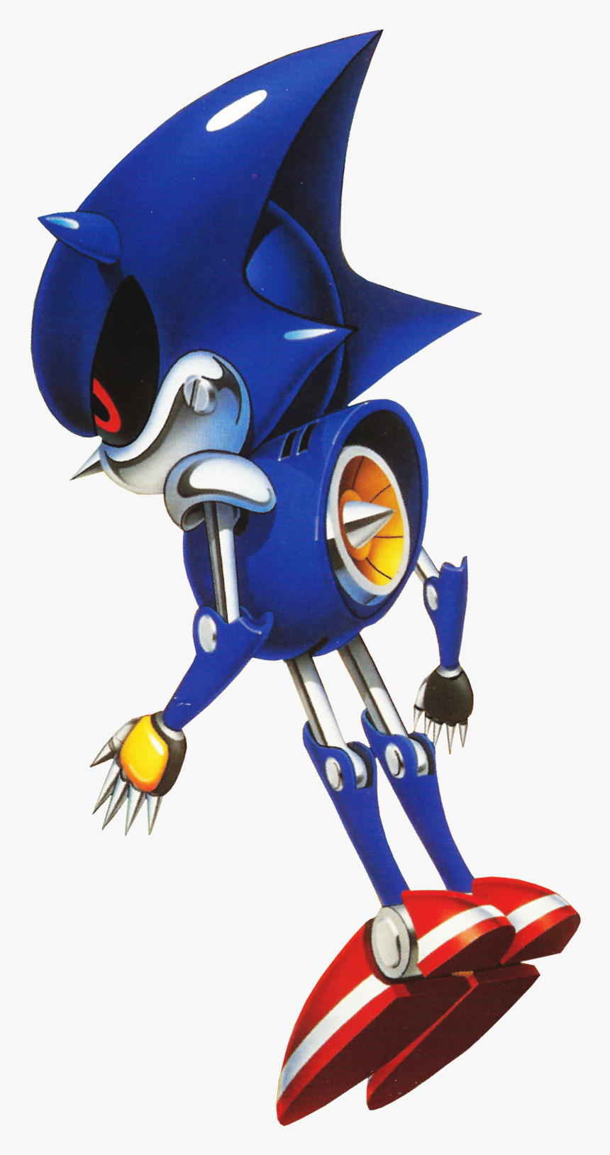 Artwork Of Metal Sonic From The Manual Of "sonic Cd - Sonic Cd Metal Sonic, HD Png Download, Free Download