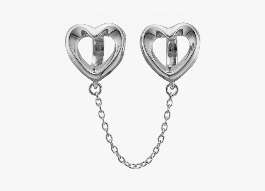 Silver Heart Safety Chain - Necklace, HD Png Download, Free Download