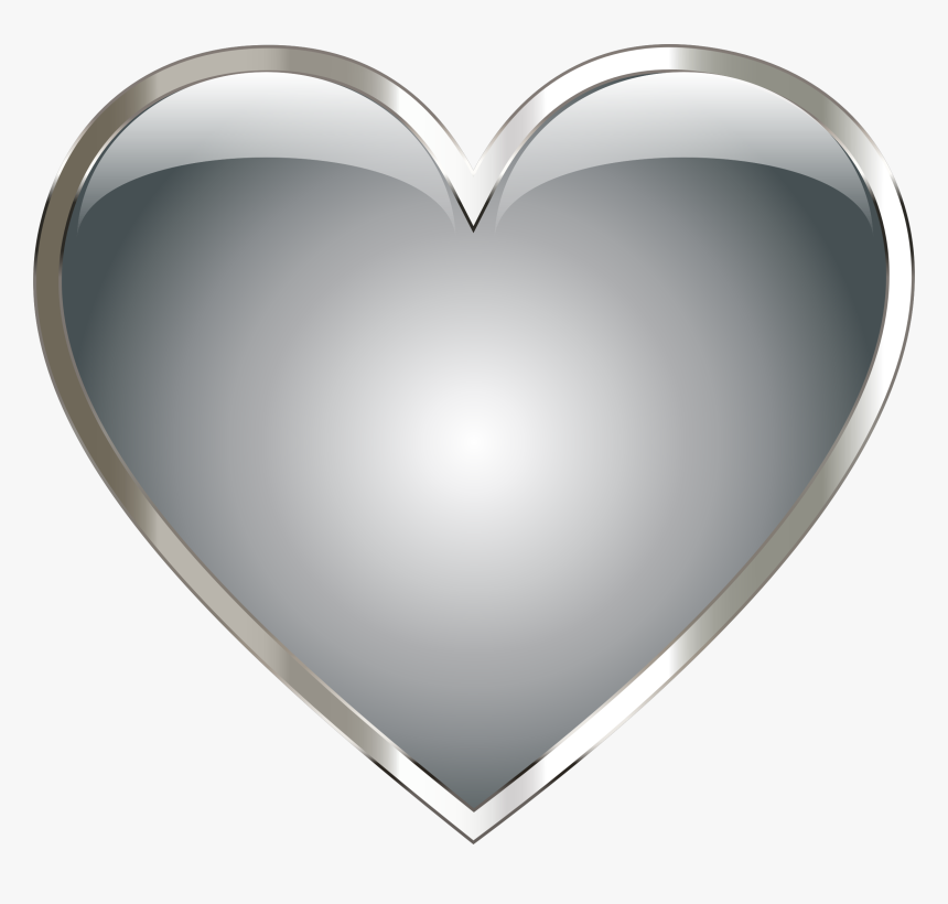 Necklace Clipart Heart Object - Silver Heart Clipart, HD Png Download, Free Download