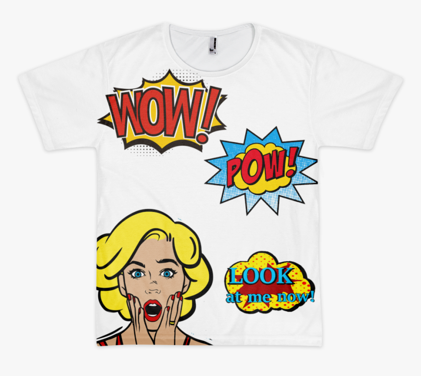 Prexz Wow Pow Look At Me Now Comic Tee - Cartoon, HD Png Download, Free Download