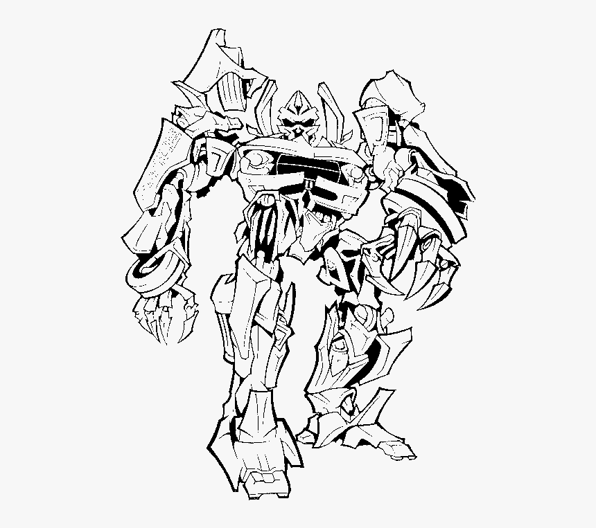 Transformers Will Readily Fight Fierce Coloring Page - Transformer Coloring Pages Megatron, HD Png Download, Free Download