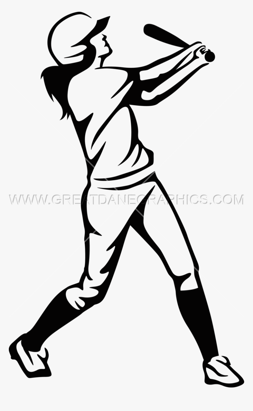 Clip Art Girl Softball Player Clipart - Softball Player Drawing Easy, HD Png Download, Free Download