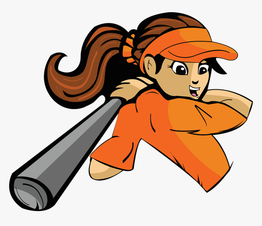 Softball Girl Batting Bat Athlete Player Female, HD Png Download, Free Download