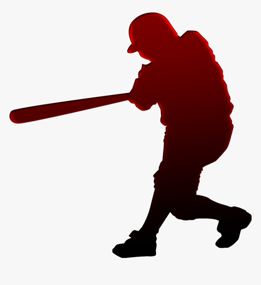 Transparent Hit Clipart - Silhouette Transparent Softball Player, HD Png Download, Free Download