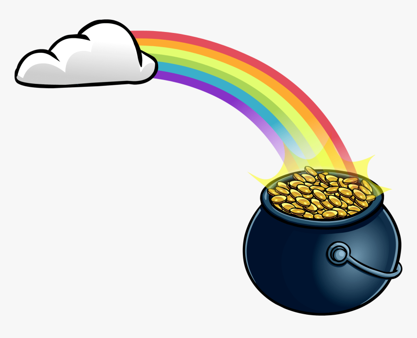 Rainbow With Pot - Olla De Oro Al Final Del Arcoiris, HD Png Download, Free Download