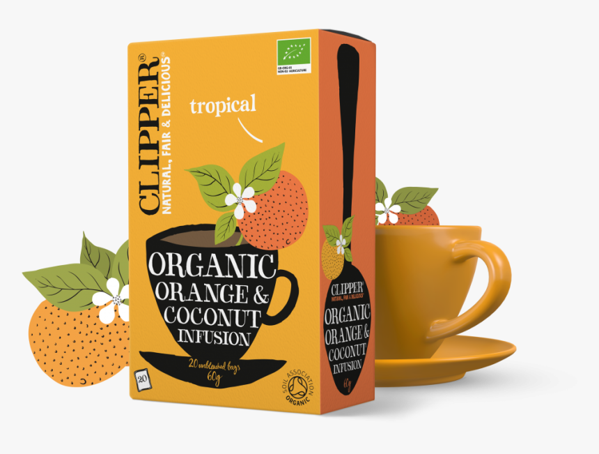 Organic Orange & Coconut - Clipper Raspberry Leaf Tea, HD Png Download, Free Download