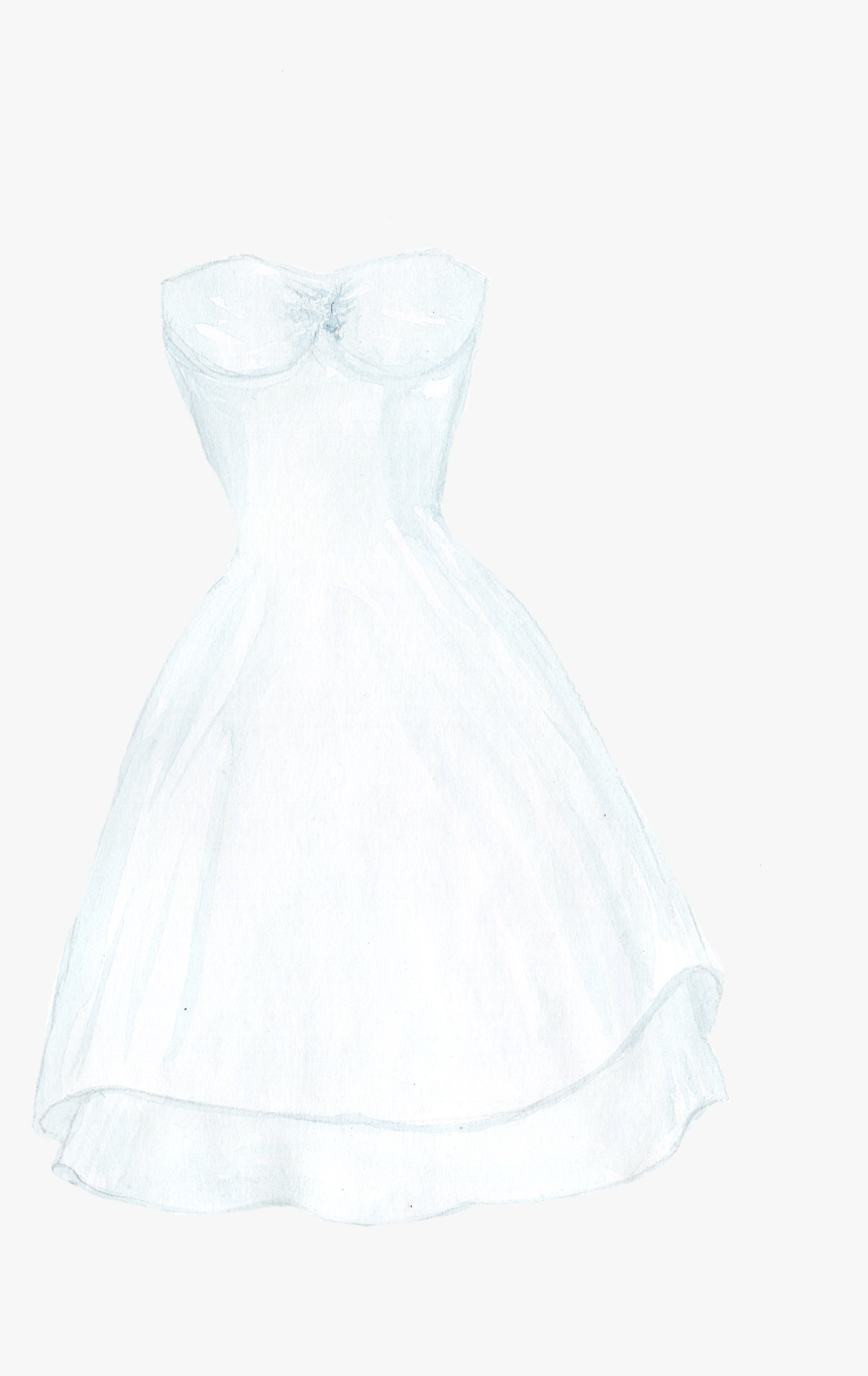 Cocktail Dress Wedding Dress White Satin - White Dress Transparent Background, HD Png Download, Free Download