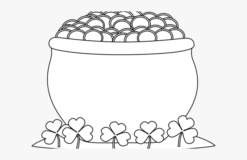 Transparent Pot Of Gold Png - Pot Of Gold Clipart Outline, Png Download, Free Download