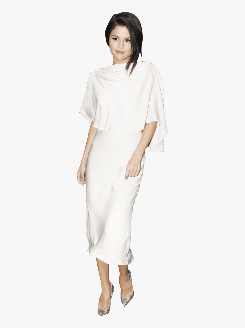 Selena Gomez White Dress - Png Selena Gomez In Dress, Transparent Png, Free Download