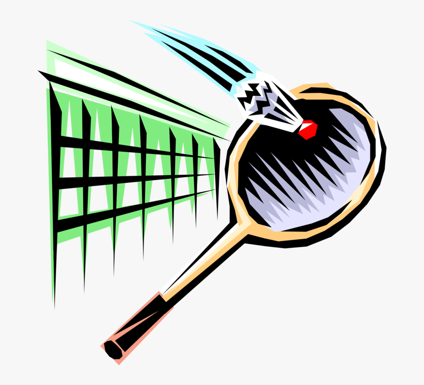 Vector Illustration Of Sport Of Badminton Racket Or - Badminton Racket And Birdie Clipart, HD Png Download, Free Download