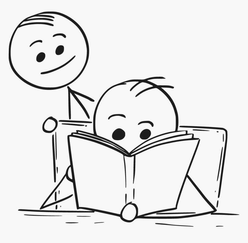 Transparent People Reading Png - Reading A Book Drawing, Png Download, Free Download