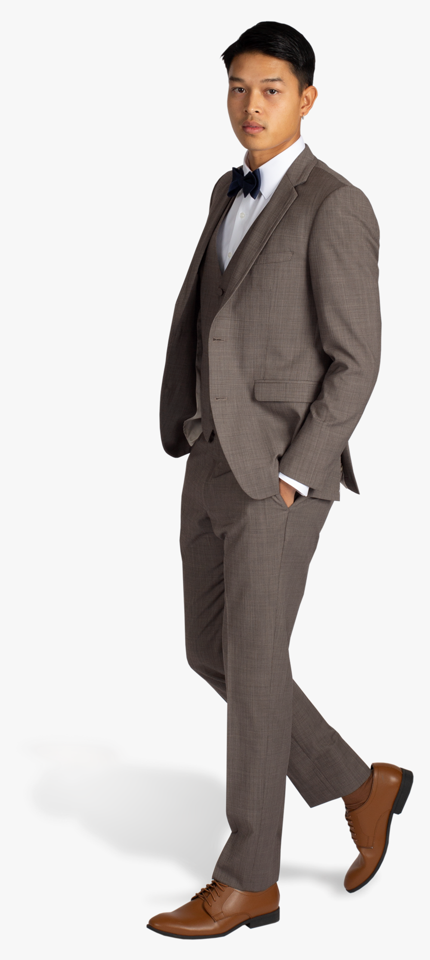 Cafe Brown Notch Lapel Suit By Allure - Grey Brown Suit, HD Png Download, Free Download