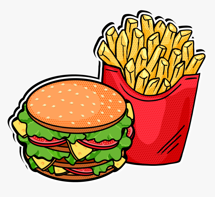 Burger And Fries Clipart Png - Hamburger And Fries Clipart, Transparent Png, Free Download