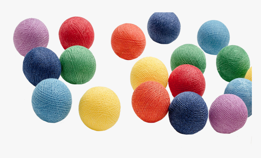 Baumwoll Kugellichterkette Regenbogen, Cotton Ball - Png Color Cotton Balls, Transparent Png, Free Download