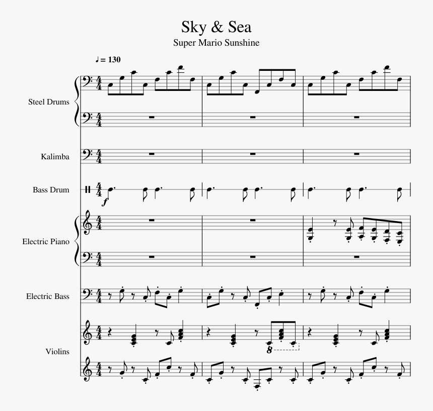 Super Mario Sunshine Sky And Sea Piano, HD Png Download, Free Download