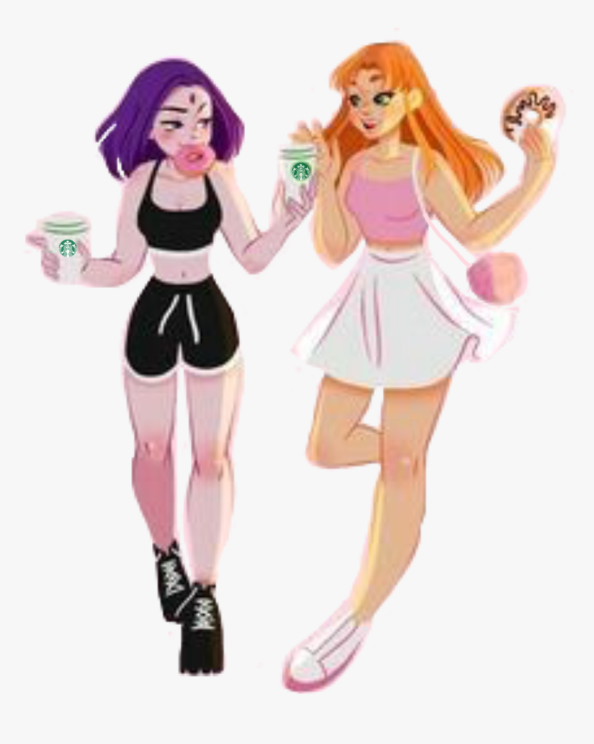 #teentitans #raven #starfire #dc #superheroes #starbucks - Starfire Boxing, HD Png Download, Free Download