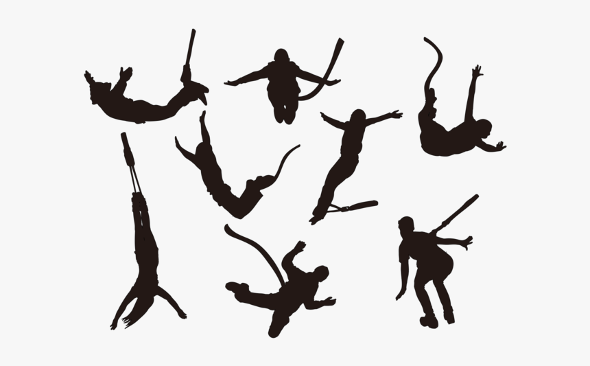 Bungee Jumping Silhouettes Vector - Bungee Jumping Silhouette, HD Png Download, Free Download